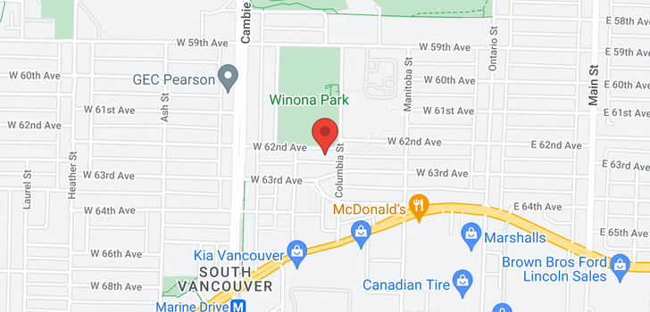 map of 334 W 62ND AVENUE
